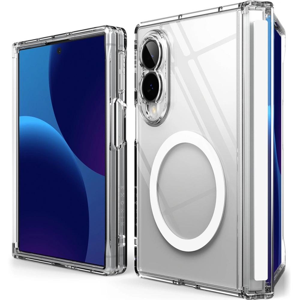 Etui Ringke Fusion Flap Magnetic do Galaxy Z Fold8 do MagSafe, przezroczysto-białe